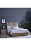 DIANA TWIN BED VELVET BEIGE 140X200 CM