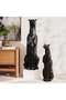 Lynx Fibre Glass Leopard Figurine 56x39.5x120cm- Sandy Black - 3