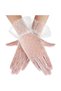 Laced Tulle Polka Dot Transparent Party Costume Henna Wedding & Bridal Gloves WHITE - 7