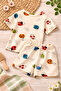Baby Girl and Boy Summer Patterned Combed Cotton Shorts Set - 4