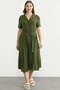 Linen Look Pocket Shirt Dress - Khaki - 2