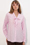 Women's Polka Dot Scarf Collar Blouse 40007 - Pink - 3