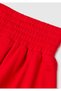 Girl's Red Elastic Waist Drawstring Balloon Cut Skirt - 3