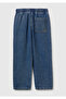 Boy's open denim pants with drawstring waist and cuffs - 2