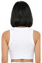 Women's Black Sports Crop Bra with Padded Support and Gathering Effect Bustier - 3