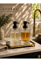 Luxury Striped Glass Liquid Soap Dispenser Detergent Dispenser Set of 2 with Black Pump - 4