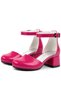 Merida Fuchsia Patent Leather Thick Heeled Girl's Heeled Shoes - 6