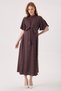 Maternity Polka Dot Pattern 100% Viscose Dress, Short Sleeve Model, Waist Belt, Collar, Long Zipper and Button Detail - 8