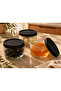 3-Piece Glass Storage Container with Lid 425 Cc |   Breakfast Set: Jam Bowl, Olive Bowl, Cheese Bowl |   Black Cover - 5