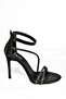 S997004114 Black Glitter Thin Heeled Evening Shoes - 7
