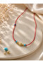 Red String Adjustable Gold Fish Figured Necklace - with Blue Bead Detail - Does Not Tarnish - 3