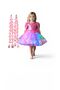 Sequined Pink Light-Up Dress Costume + Pink Bubble Hair + Pink Ballet Shoes Set Party Birthday - 3