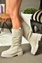 R555267002 Beige Genuine Leather Suede Women's Boots - 3