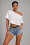 Women Boat Neck Crop Top One Shoulder Crop Asymmetric Crop - 2