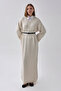V-Neck Knitwear Dress Stone - 4