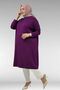 28092 Plus Size Low Sleeve Combed Cotton Tunic - Plum
