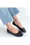 Women's Ballerina Shoes Black Patent Leather Lawy - 4