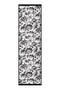 Black Floral Pattern Voile Silk Scarf - 4