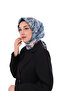 وشاح حريري من نسيج قطني طويل بنمط زهرة أرجوانية - 2