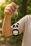 Panda Moving Bag Ornament / Keychain - 1 Piece - with Gold-Colored Tips - 2
