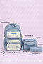Licensed Twill Fabric Blue School Backpack with Logo Cover, Thermal Lunch Bag and Pen Holder - 4