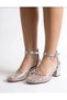 Girl's Silver Pearl Stone Cinderella Transparent Heeled Children's Shoes - 3