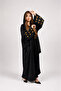 Aya 2-in-1 Buttoned Open Abaya with Hand-Embroidered Floral Design & Matching Hijab - 6