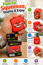 Red Angry Face Cube Squeeze Ball Stress Relief Squishy Toy Slow Rising Soft Sensory Fidget Cube for Kids & Adults Funny Hand Squeeze Toy - 8