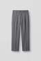 Men's Regular Fit Pleated Elastic Waist Fabric Trousers Gray Melange