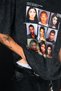 Washable Black Mugshot Printed Oversize Unisex T-Shirt - 5
