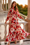 Patterned Hijab Dress Red 524-1
