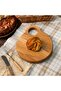 Natural Wooden Kitchen Cutting Presentation Meat Bread Chopping Board - Small Round