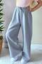 Girl's Pants with Lace Accessories, Elastic Waist, Ages 6-10, Gray - 4