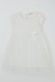 Girl's Dress with 3D Daisy Flower Applique and Bow Detail, Ages 1.5-5, Ecru - 6