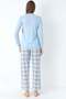 Plaid Patterned Viscose Pajama Set Long Sleeve Comfortable Home Wear 89-140 - 2