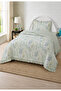 Flowers Single Bedspread Set 180X240Cm - with Flounce and Pillows, 100% Polyester, Modern Blue and White - 3
