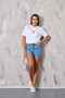 Flower Themed Design Printed White Women's Oversize T-Shirt - 6