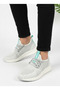 Lace-Up Knit Unisex Sneakers-Ice White Water Green - 4