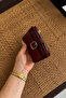 Mary Buckle Detailed Burgundy Medium Wallet - 2