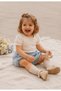Blue Color Waffle Muslin Fabric Kids Baby Shorts Comfortable and Loose