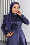 Draped Chest Evening Dress Indigo 19124 - 2