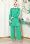 Stone Detailed Suit Green 19902