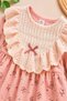 Baby Girl Floral Patterned Lace Ruffle Collar 2 Piece Set Long Sleeve Seasonal 3-6-9-12-18-24Months - 2