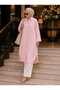 Women's Hidden Buttoned Shirt Collar Long Loose Islamic Clothing Summer Tunic - 2