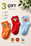 3 Pairs of Colorful Patterned Unisex Socks Cotton Soft Textured College Socks