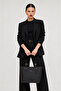 Justpolo Large Size 5 Compartment Women's Black Hand and Shoulder Bag Pbu5022