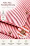 Laris Pera 100% Cotton Ranforce Red King Size Striped Duvet Cover Set with Buttons King Size - 2