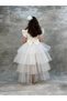 Girls' White Sequined Tail Evening Dress and Graduation Dress - 5