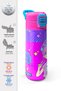 Kids Purple Pink Blue K-Poppatterned Steel Thermos with Straw and Direct Drinking 500 ml 31831