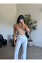 White high waist lycra spanish leg jeans - 4